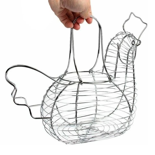Chrome plated wire chicken - chrome,