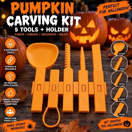 Pumpkin carving kit - pumpkin, piece