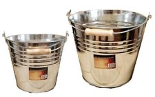 Galvanised Metal Bucket Heavy Duty Steel Pail with Wooden Handle Ash Pan