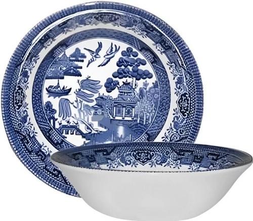 Churchill blue willow set - set, of