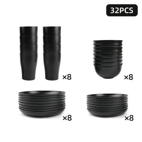 Black piece dinnerware - piece,