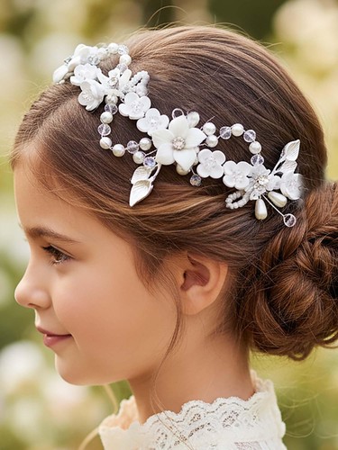 White flower girl - white,