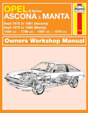 Opel Ascona & Manta Owner's Workshop Manual (Haynes Ser - Paperback NEW  2013-02