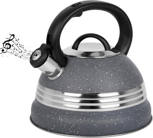 Grey whistling tea kettle 3l - whistling,