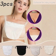 Lady Lace Clip-on Mock Camisole Bra Insert Overlay Modesty Panels for Low Cut Up