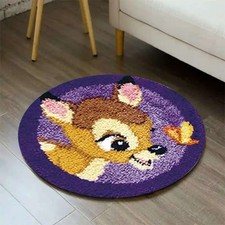 Latch Hook Rug Making Crafts Material Kits Little Deer Embroidery Carpet DIY