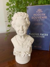 Sale!  Plaster Bust Queen Elizabeth II Platinum Jubilee 2022 Ornament Made In UK