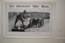 1915 WWI WW1 PRINT ITALIAN ARTILLERYMAN WITH MOUNTAIN GUN