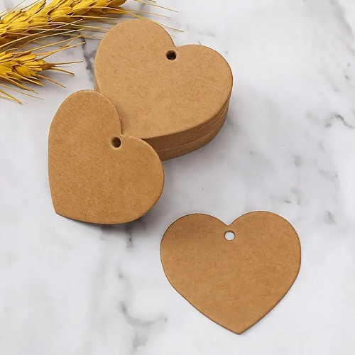 Heart tags kraft - tags,