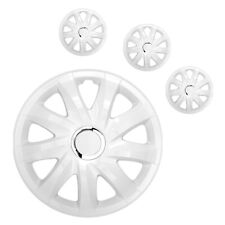 14" Wheel Trims Covers White Gloss Hub Caps 14 Inch Drift 4-Pcs Set