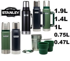 STANLEY CLASSIC DRINKS FLASK LITRE STAINLESS STEEL THERMOS HOT COLD TRAVEL FOOD