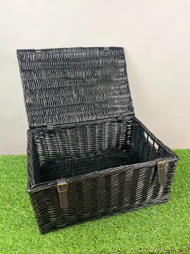 Large black wicker storage - large,