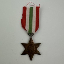 Second World War British Army Italy Star Medal With Reproduction Ribbon