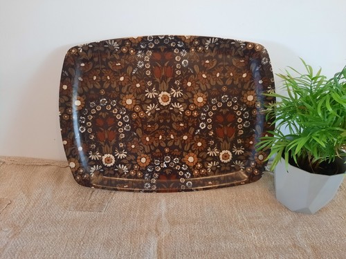 Brown vintage 1970s floral - 1970s, pat