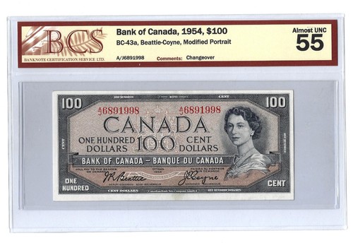 1954 bank canada 100 - 1954, $100