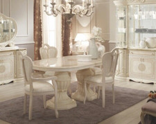 Greta Italian Large Extending Dining & 6 chairs - New Cream/Gold Tutto Mobili