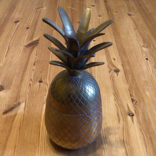 Brass metal pineapple - pineapple, ice