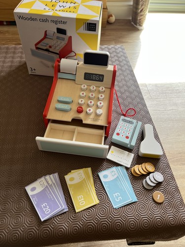 Wooden cash register - play, set