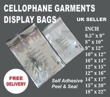Garment bags clear cello plastic self seal packaging for Clothing T-Shirts etc