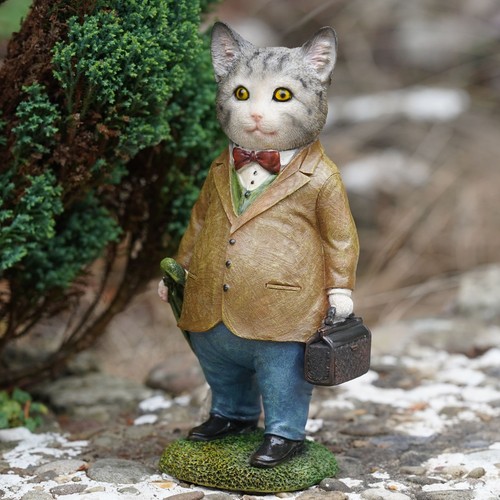 Tabby cat resin sculpture - tabby,