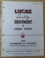 Cataloghi - Equipements & Spare Parts LUCAS-CAV auto e mezzi d'epoca anni '60