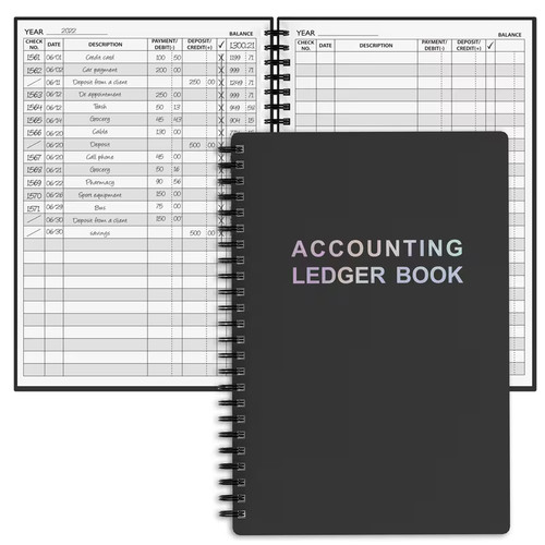 Black accounting ledger work - black,