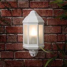 Outdoor Wall Mounted Lantern PIR Motion Sensor Frosted Glass Garden Porch Light