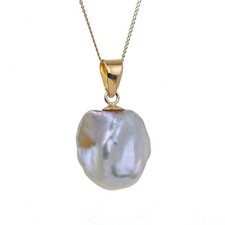 Necklace 9ct Pearl Dangle 11Mm