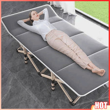Single Folding Bed Office Home Sleeping Bed Outdoor Camping Cot Bed w/ Carry Bag