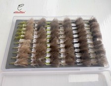 eliteflies 60 Comp Barbless CDC dry fly Box fly fishing flies trout lake owl