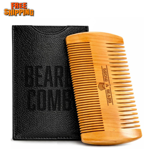 Wooden beard comb for men - beard, w
