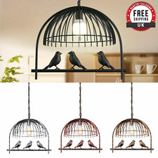 Vintage Bird Cage Ceiling Lamp Chandelier Hanging Pendant Shabby Chic Light