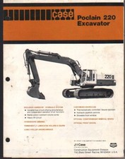 CASE "Poclain 220" Tracked Hydraulic Excavator Brochure Leaflet