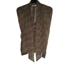 Zara Blouse UK Small Leopard Print Pussybow Waist Detail Size Cute Sexy Hot