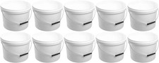 10x 10 Litres Plastic Buckets