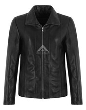 Women's Leather Jacket Regular Fit Lambskin Tops Stylish Classic Formal Jacket