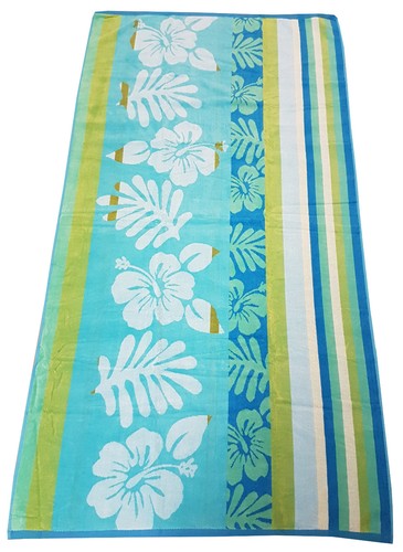 Beach towel flower stripe leaf - flower,