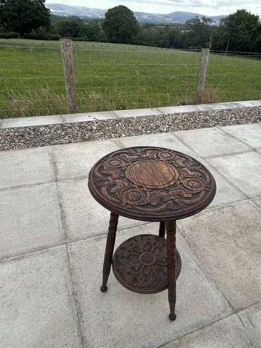 Vintage oak carved - vintage, table