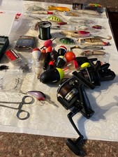 PIKE TACKLE - LURES, TWO REELS, FLOATS, HOOKS, TRACES  AND MORE.