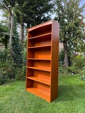 Vintage Mid-Century Teak Veneer Tall Bookcase Shelves
