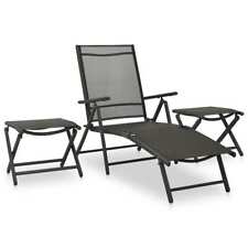 3 Piece Garden Lounge Set Textilene and Aluminium Black vidaXL