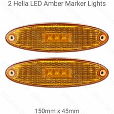 Pair HELLA 12v LED Amber Side