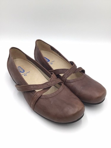 Wolky brown leather mary jane - brown,