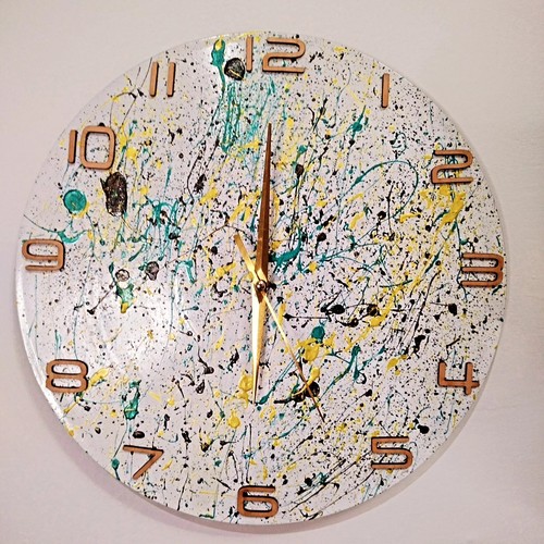 Handcrafted vinyl record - vinyl, clock