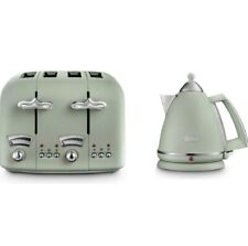 Delonghi Argento Flora 1.7L Kettle & Toaster 4 Slices SET GREEN DL3015/DL3022