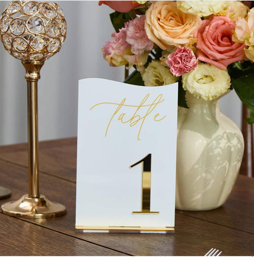 Gold mirrored acrylic wedding - gold,