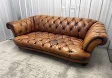 Tetrad Oskar Chesterfield Tan 3/4 Seater Leather Sofa