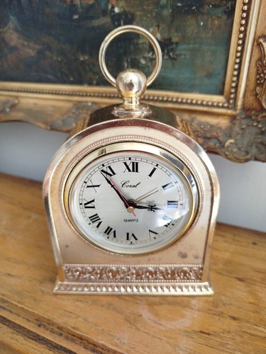 Brass carriage clock - carriage, alarm