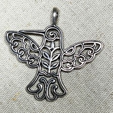 James Avery Retired Large Hummingbird Pendant 925 Sterling Silver Openwork Rare