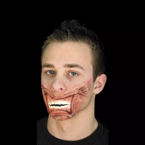Stapled mouth prosthetic face - mouth,